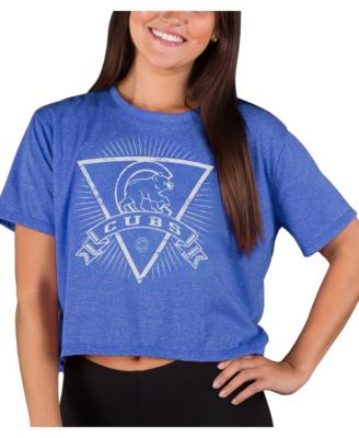 Women's&nbsp;Concepts Sport Heather Royal Chicago Cubs Distressed Quest Boxy Cropped Top