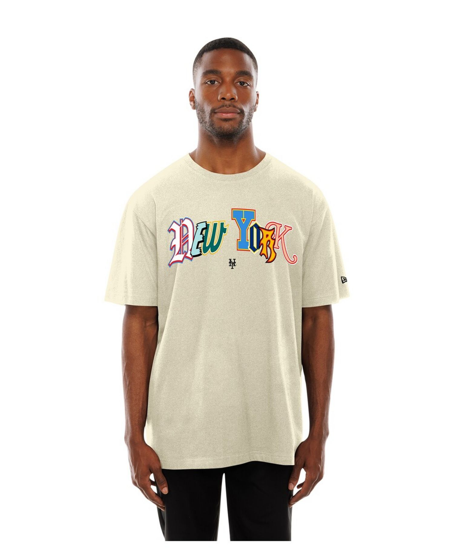 Men's Cream New York Mets Ransom Note Oversized T-Shirt
