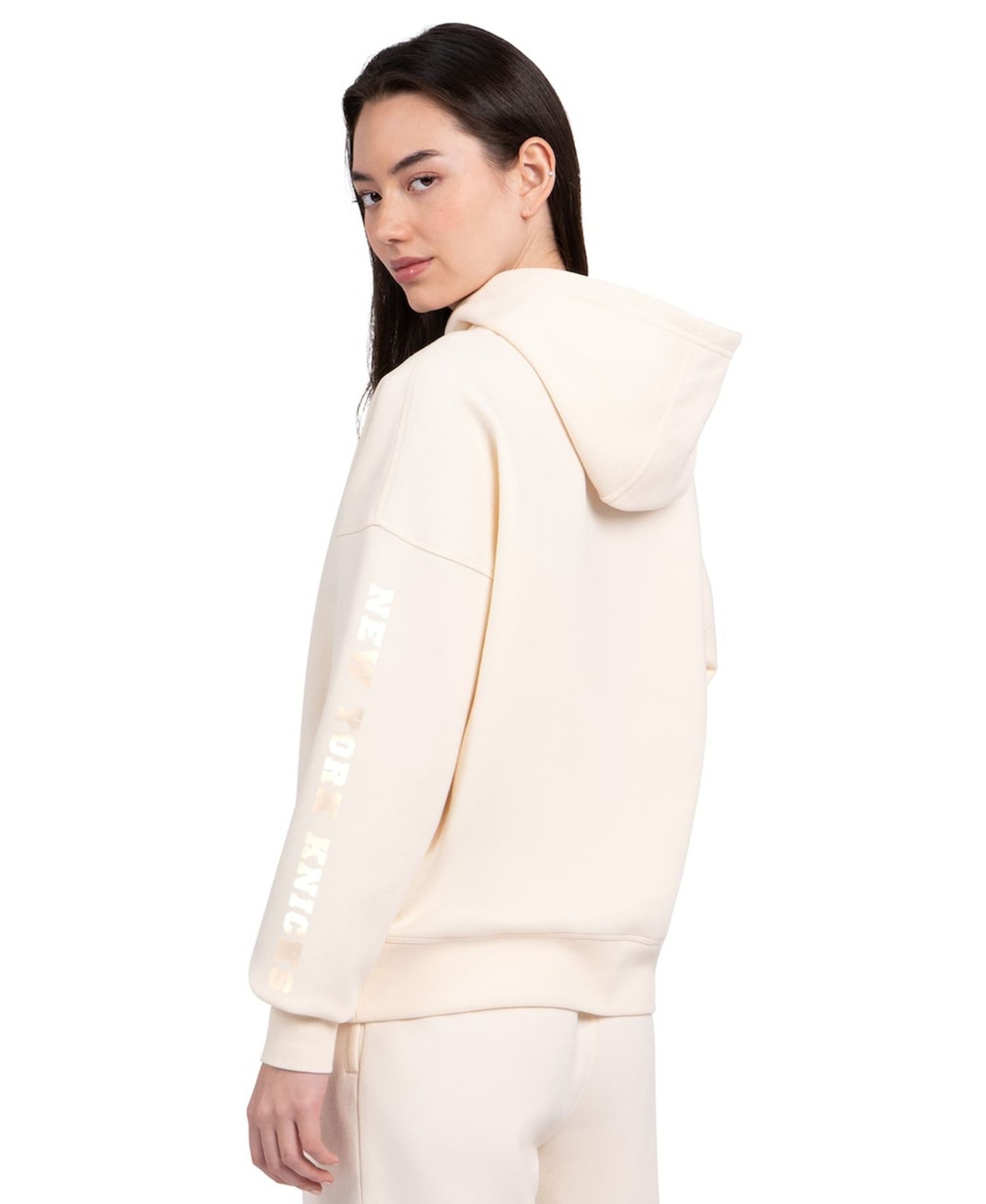 Women's Cream New York Knicks Pastel Relaxed Hoodie