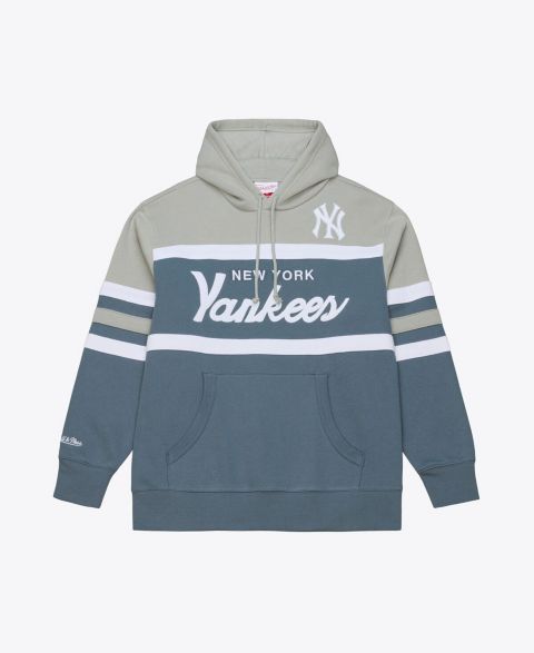Мужское худи Mitchell & Ness Gray New York Yankees Cooperstown Collection Thunderstorm Head Coach