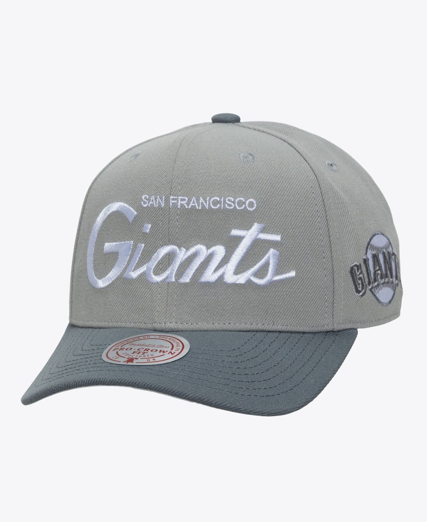 Мужская кепка Mitchell & Ness Gray San Francisco Giants Thunderstorm Head Coach Pro-Crown Adjustable Hat — фото 1