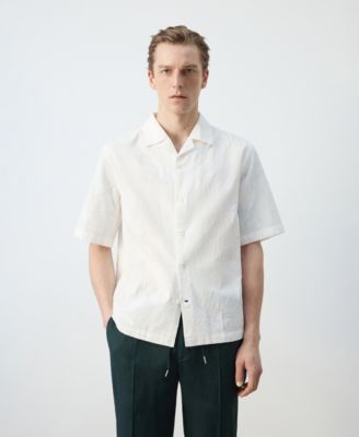 Men's Regular-Fit Cotton Bowling Collar Shirt