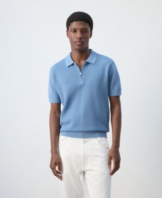 Men's Zipper Knitted Polo Shirt