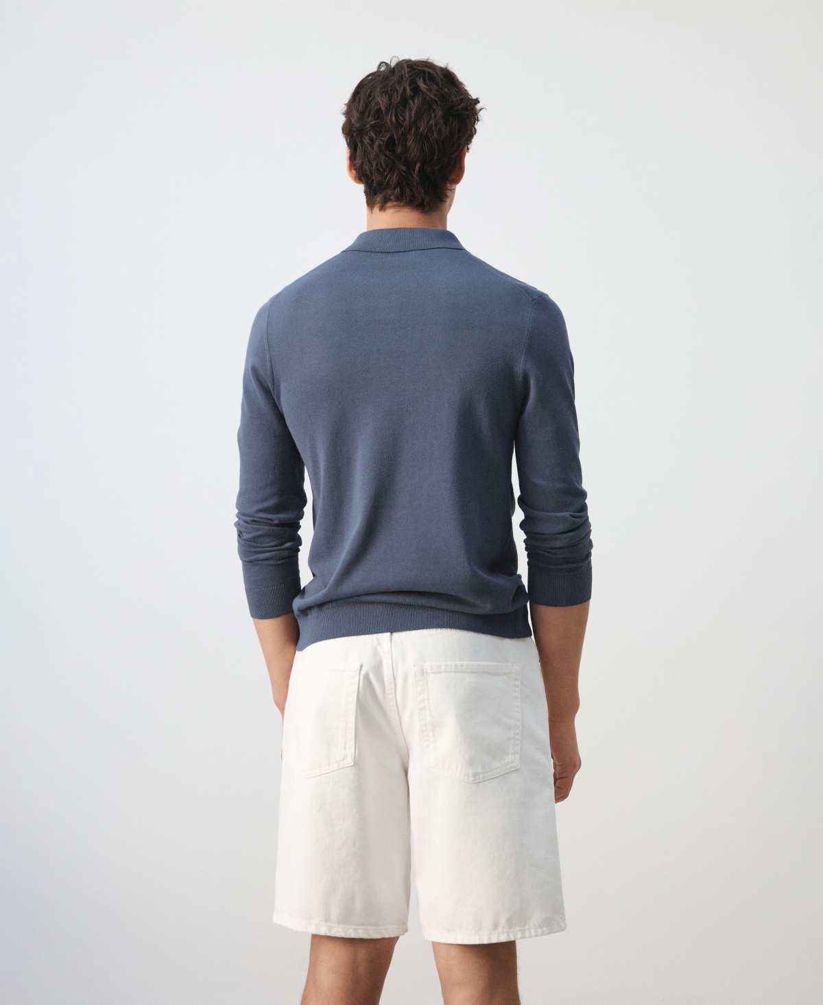 Mango Men's Cotton Fine-Knit Polo Shirt