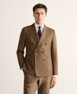 Men's Double-Breasted Lyocell and Cotton Suit Jacket