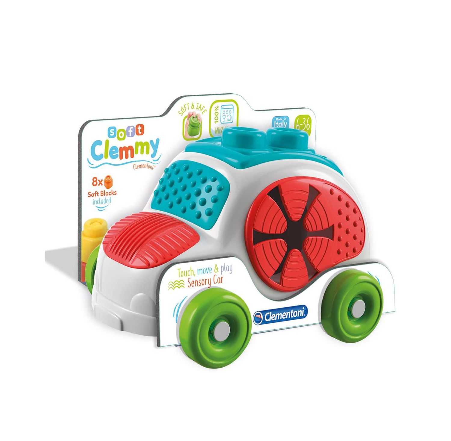 Baby Clemmy Baby Soft Clemmy - Sensory Car - 8 Pieces