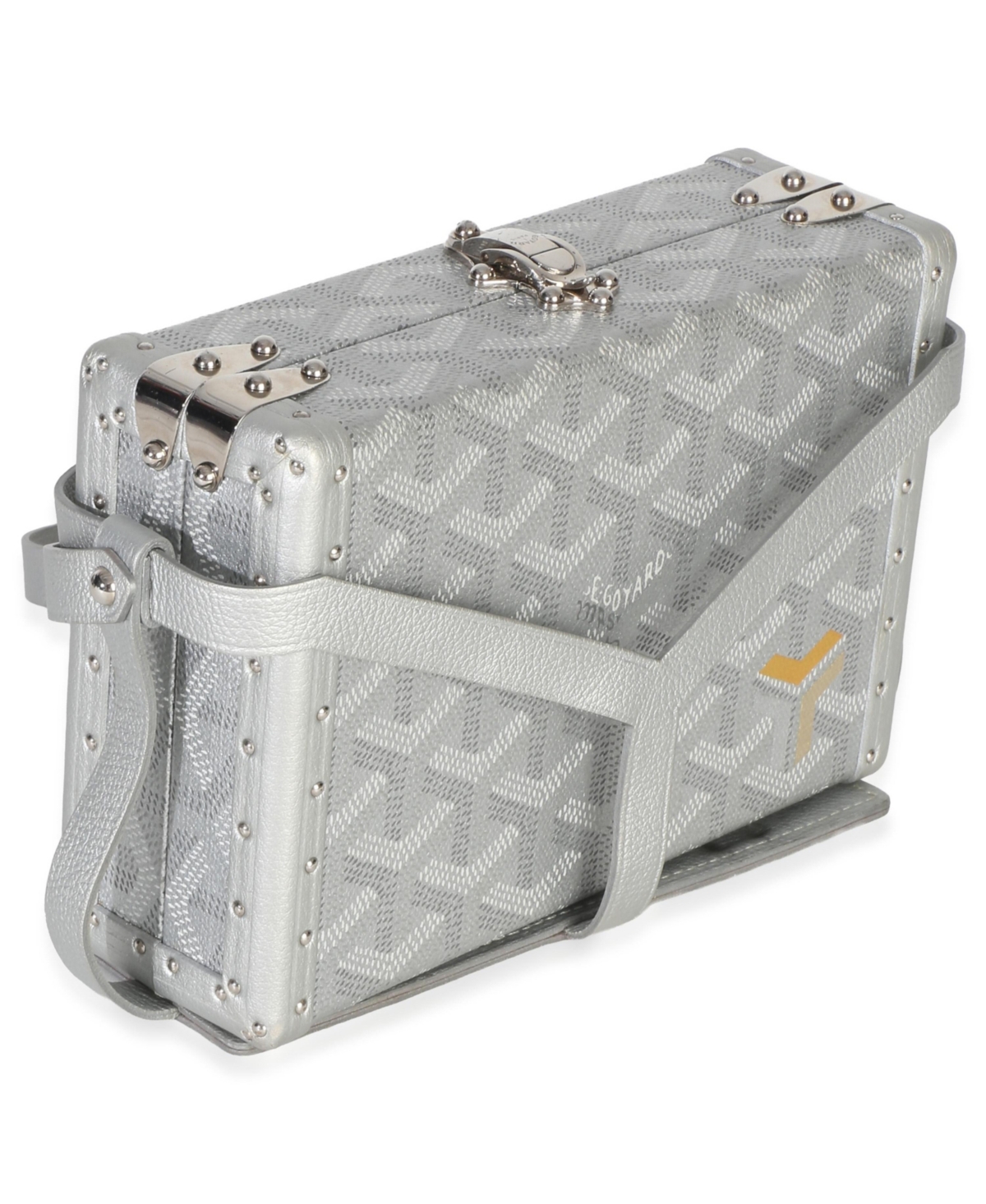 Pre-Owned Goyard Silver Precious Metals Goyardine Canvas Minaudiere Trunk