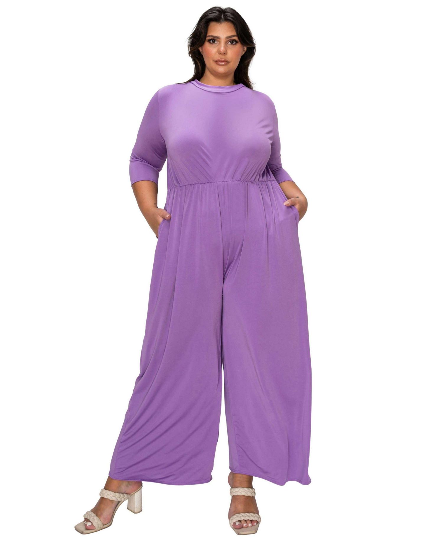 Women's Plus Size Summer Wide Leg Pocket Jumpsuit