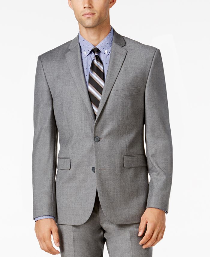 Vince Camuto Men's Slim-Fit Medium Gray Flannel Suit & Reviews - Suits ...