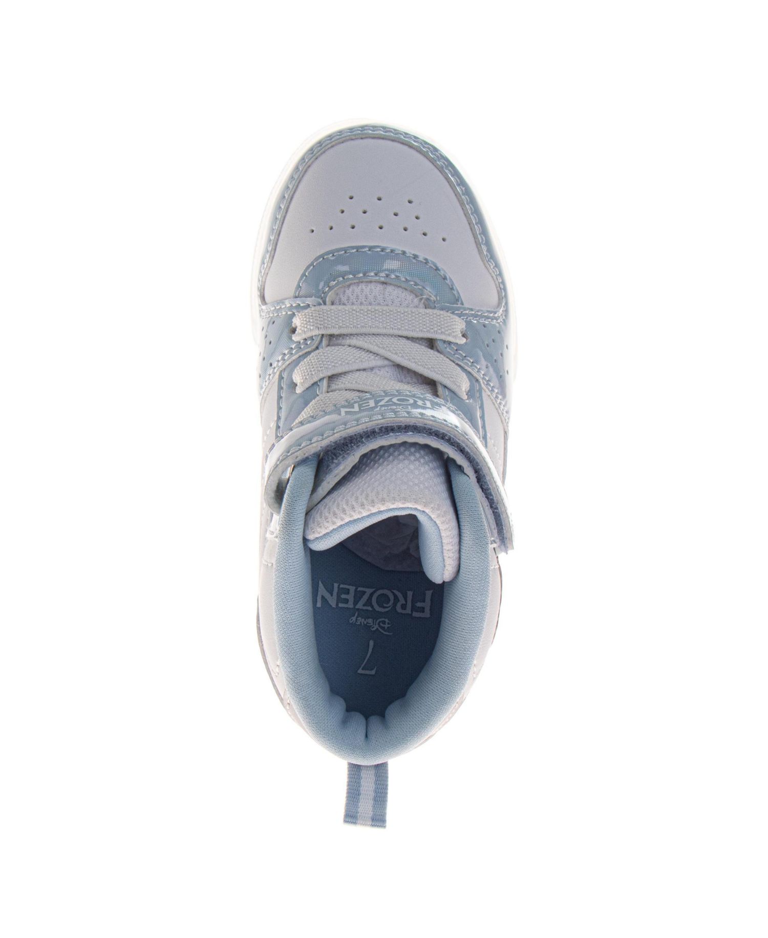 Big Girls Frozen Anna and Elsa Light-Up High-Top Sneakers with Hook and Loop Closure