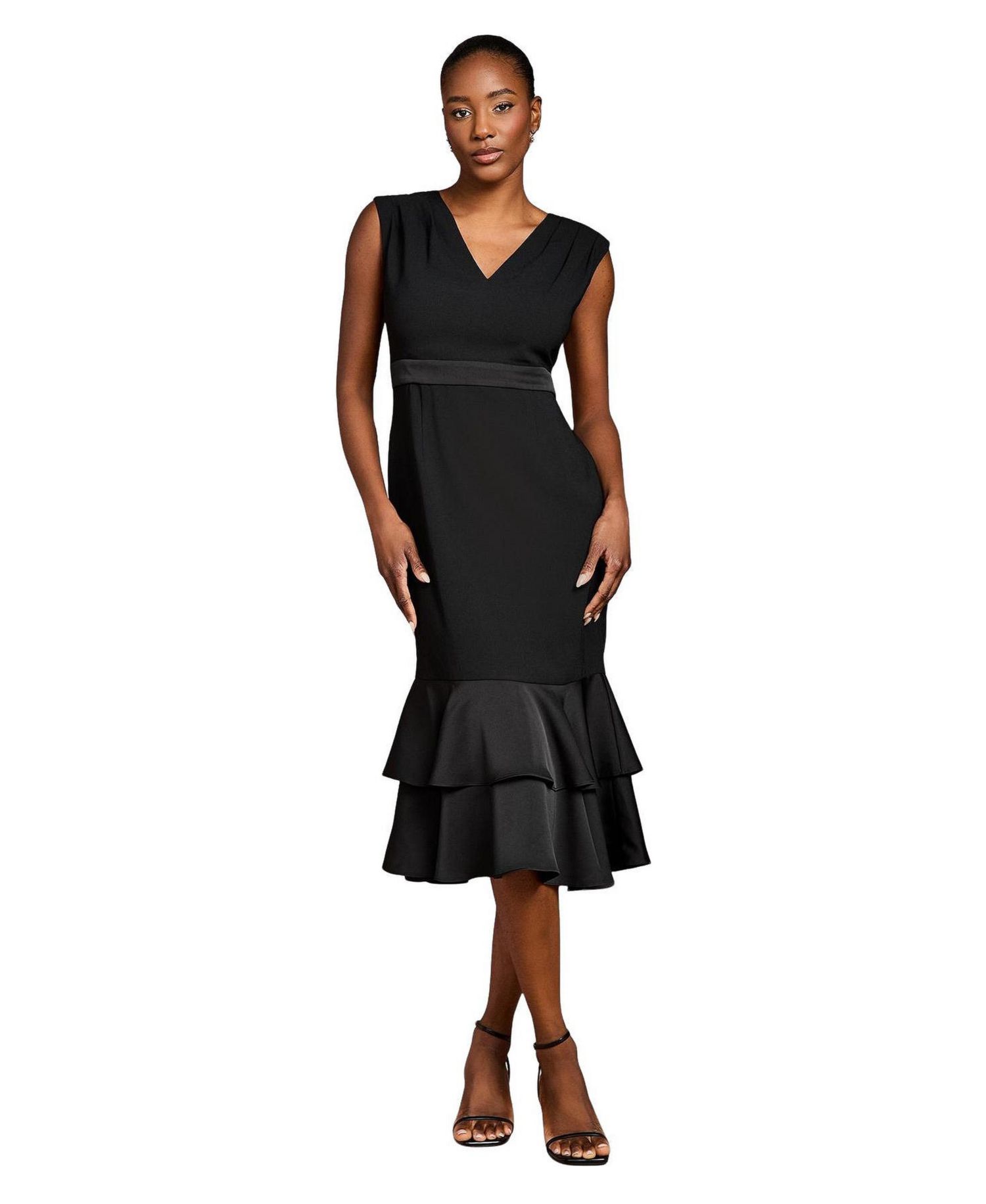 Women's Crepe Peplum Dress
