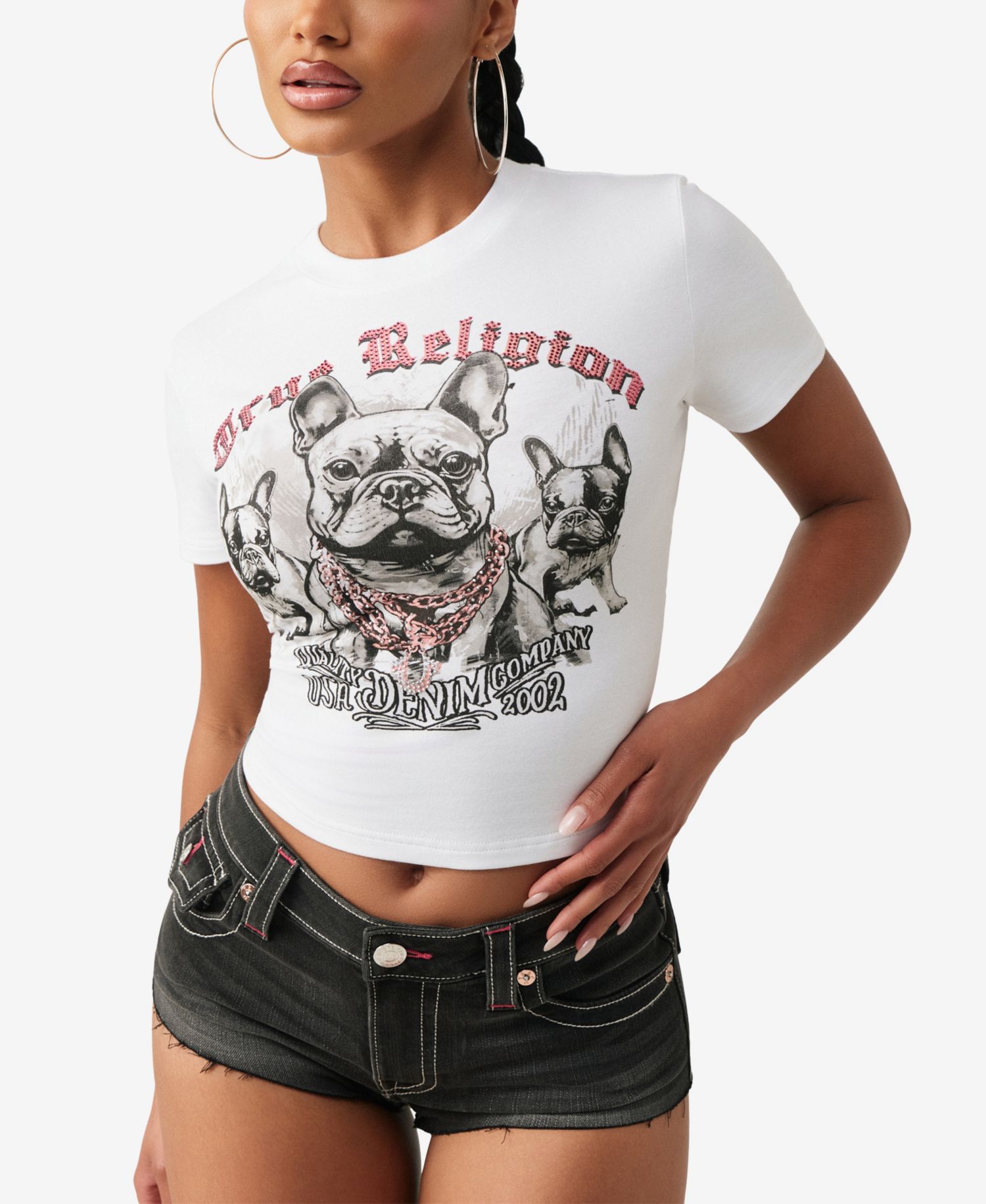 Women's Crystal Frenchie Baby T-Shirt