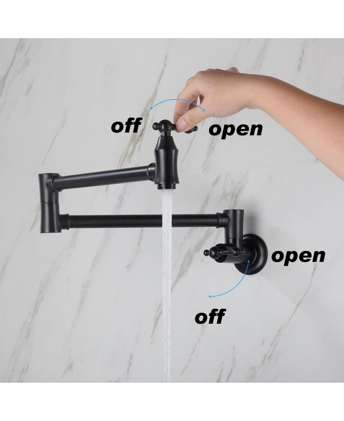 Phying Wall Mount Folding Kitchen Pot Filler Faucet
