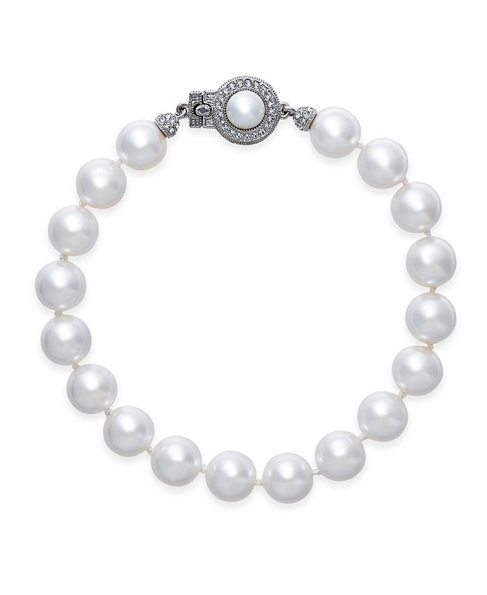 Eliot Danori Silver-Tone Imitation Pearl Bracelet, Created for Macy's ...