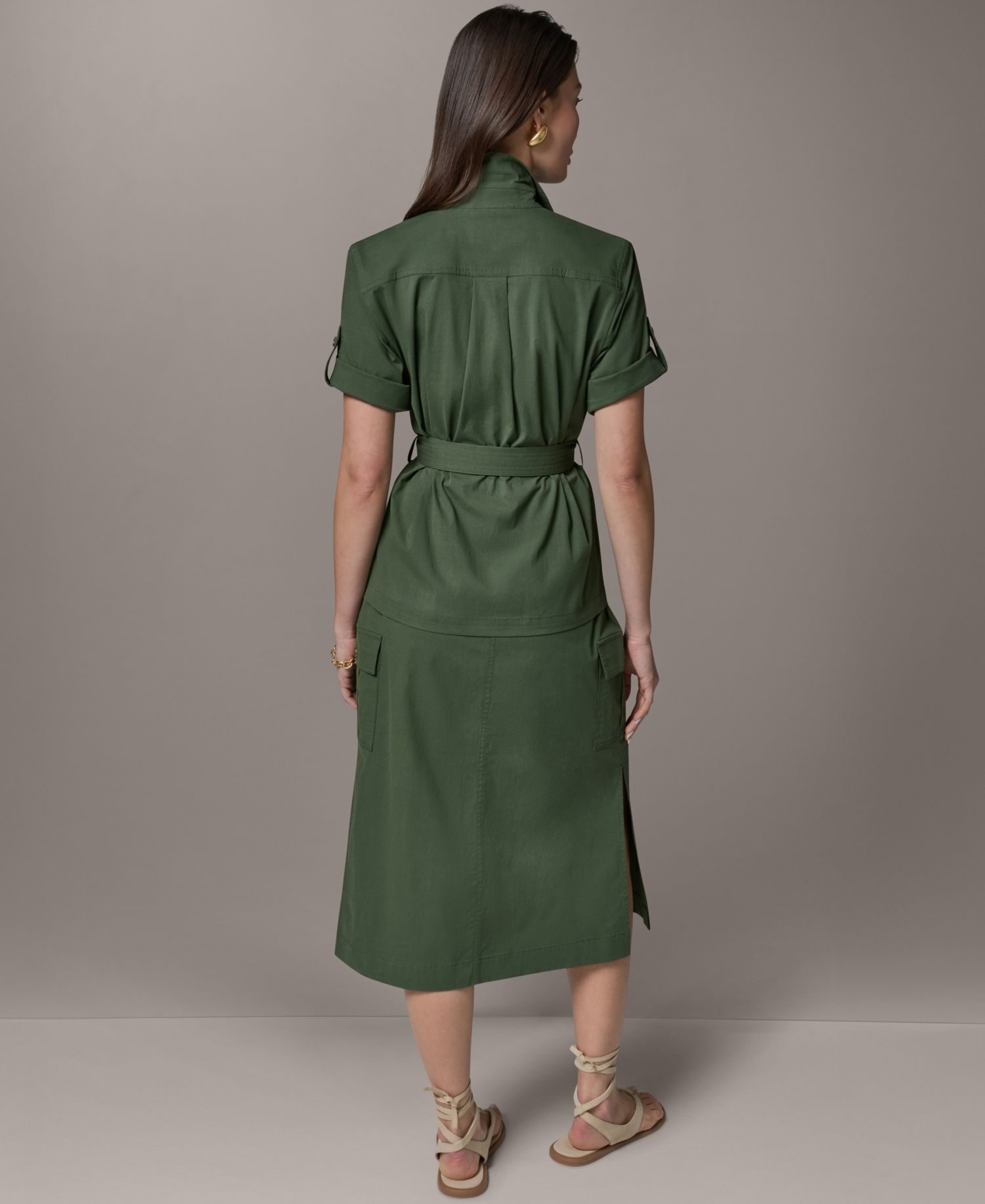 Women's Short-Sleeve Belted Safari Jacket
