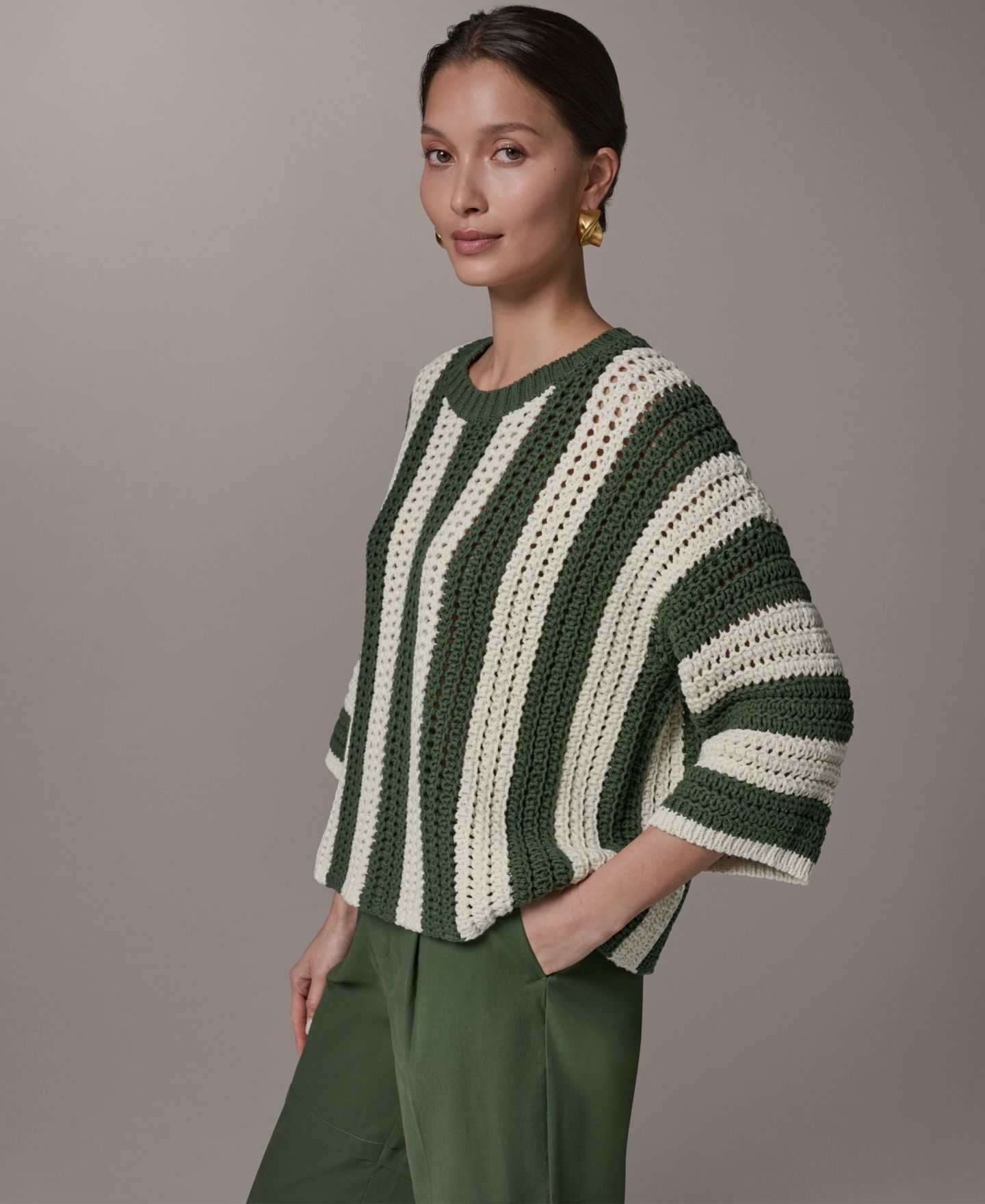Женский свитер Donna Karan Weekend Oversized Crewneck, цвет: Кремовый — фото 3