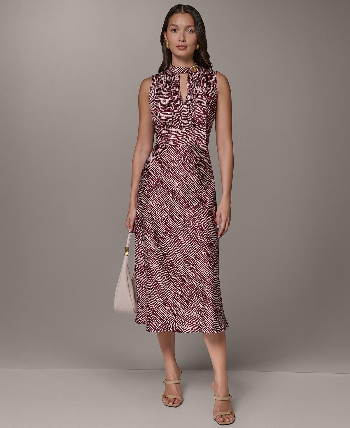Donna Karan New York Women's Sleeveless Printed Midi Dress view 2 — MAYCSS fashion products