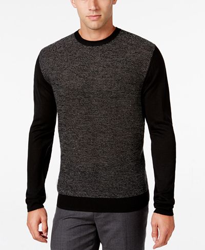 Ryan Seacrest Distinction Men's Heathered Colorblocked Sweater, Only at Macy's