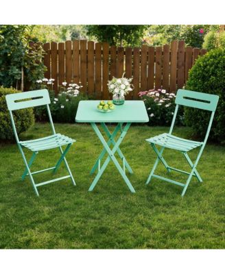 3-Piece Folding Bistro Set for Patio, Balcony or Garden – Space-Saving Outdoor Table and Chairs, Easy Setup