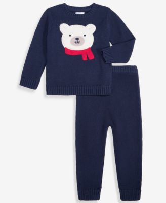 Baby Boys' 3M-24M Cotton Polar Bear Sweater & Pants, 2-Piece Set