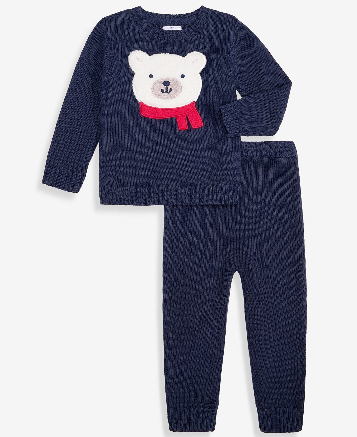 Baby Boys' 3M-24M Cotton Polar Bear Sweater & Pants, 2-Piece Set