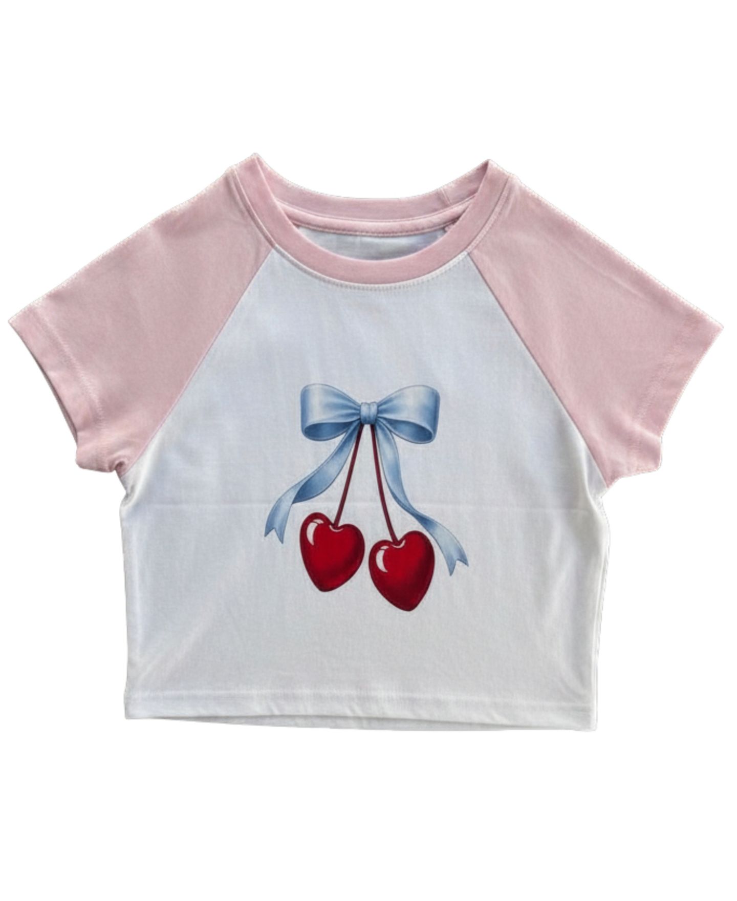 Футболка With Jules Print Raglan Sleeve Crewneck T-Shirt для девочек, цвет: Светлый розовый / Белый — фото 1
