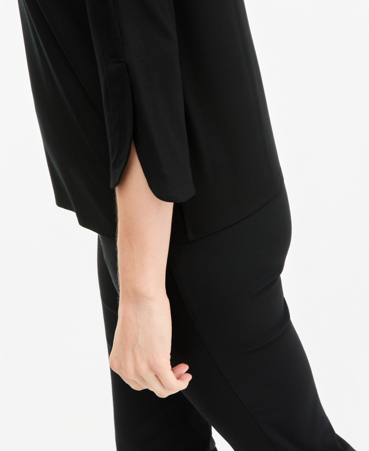 Jm Collection Women's 3/4-Length Tulip Sleeve Scoop Neck T-Shirt, Macy's Exclusive