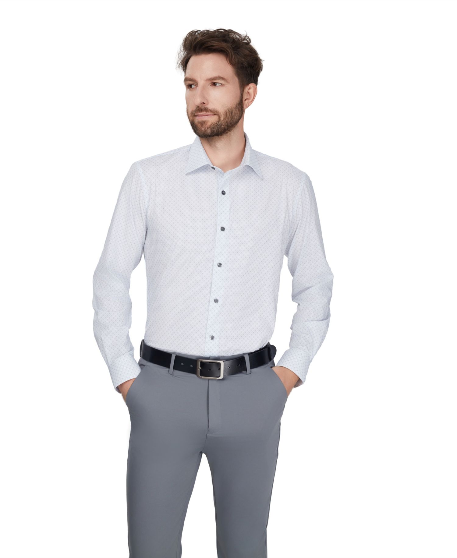 Men's Slim-Fit Stretch Dress Shirt