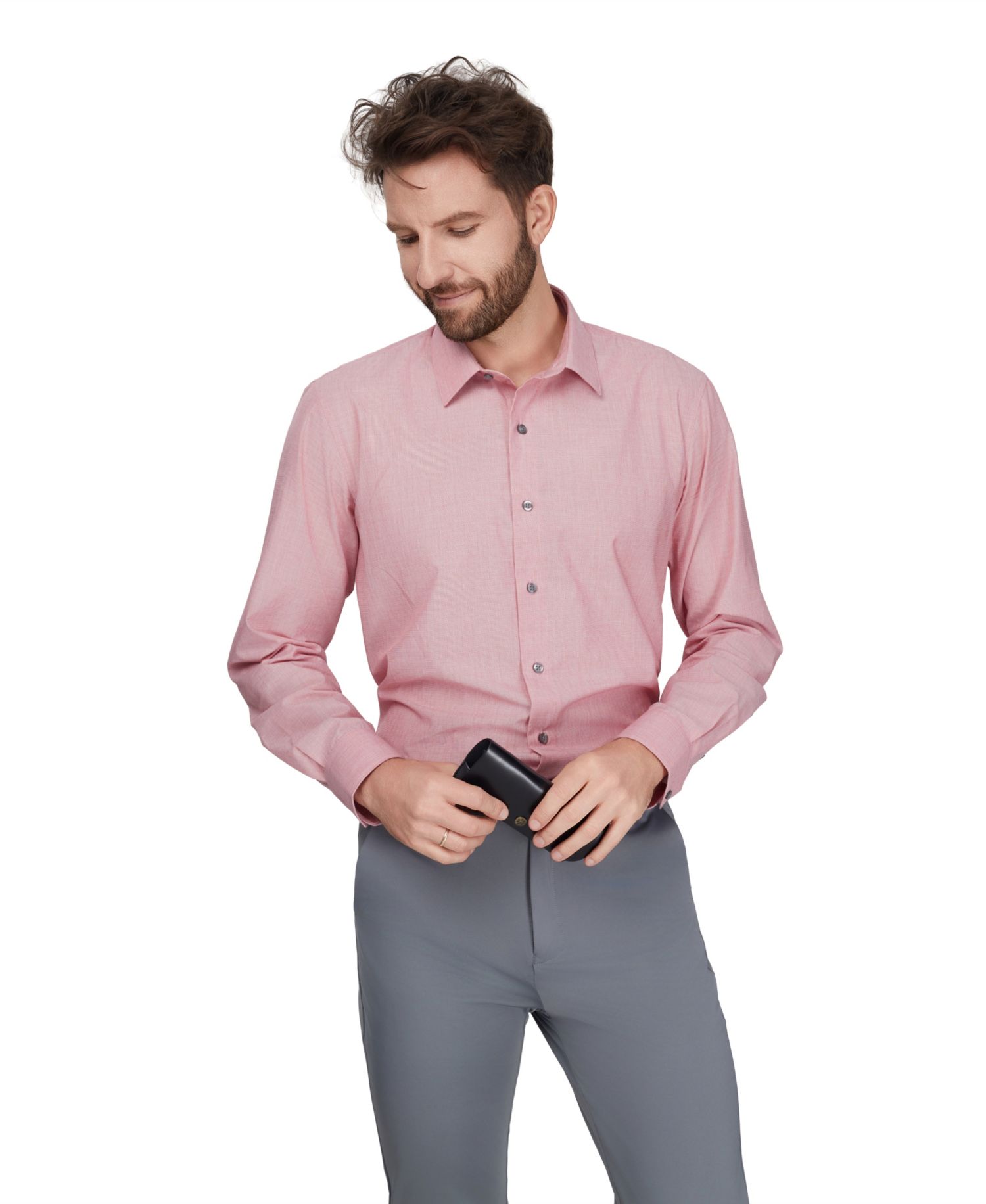 Men's Regular-Fit Solid Dress Shirt