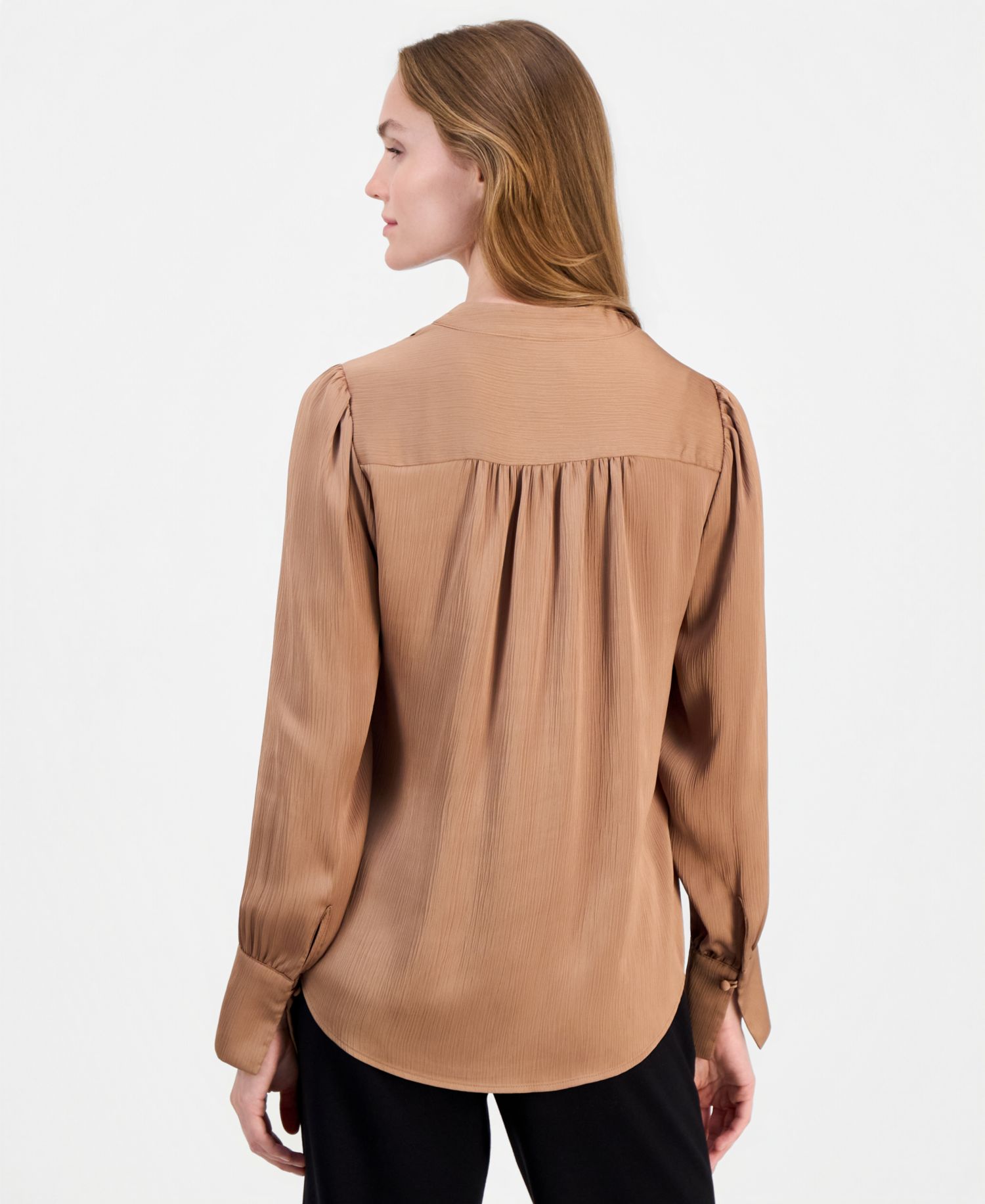 Petite Split-Neck Blouse