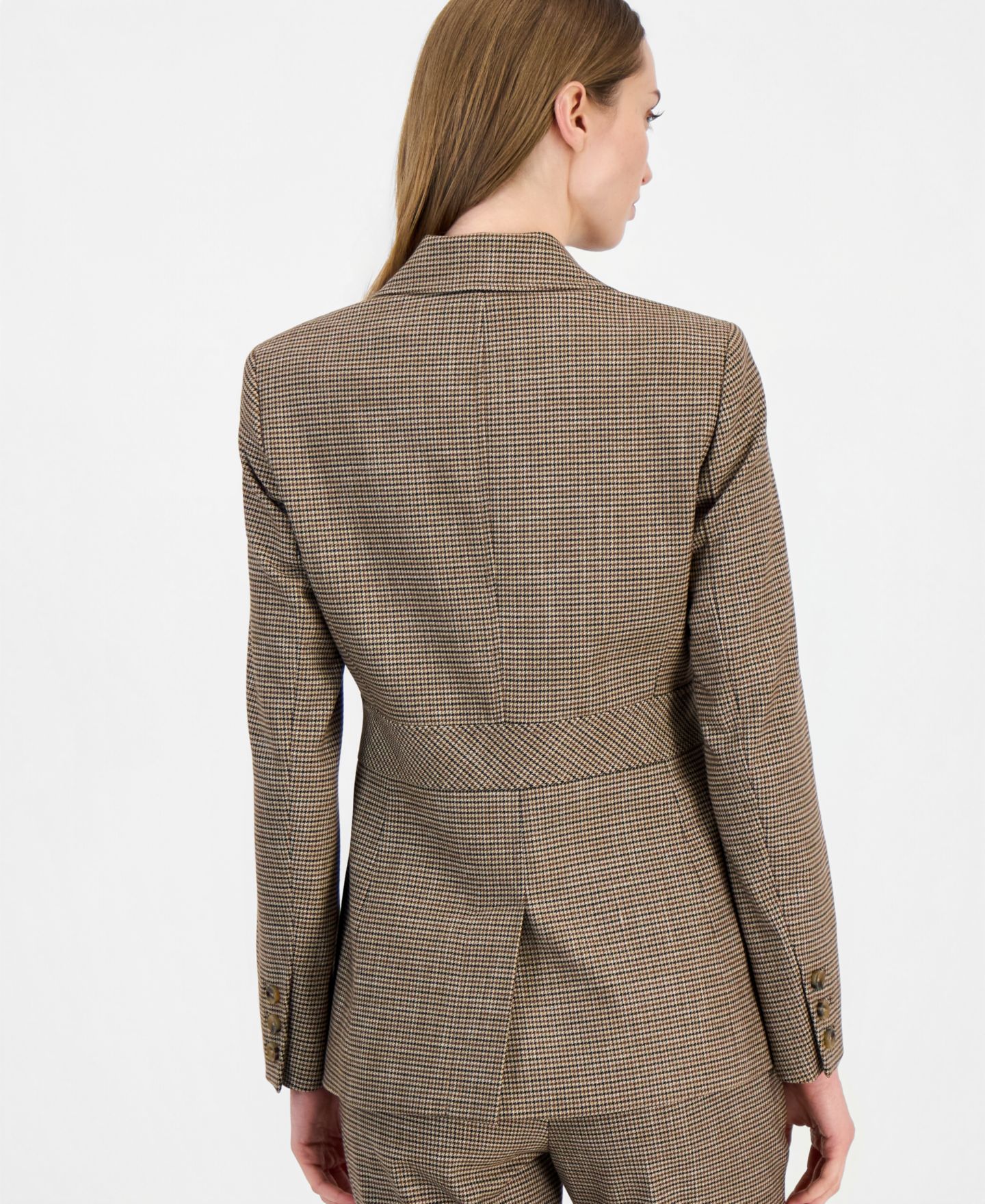 Женский пиджак Anne Klein Plaid Three-Button Blazer, цвет: Разноцветный — фото 3