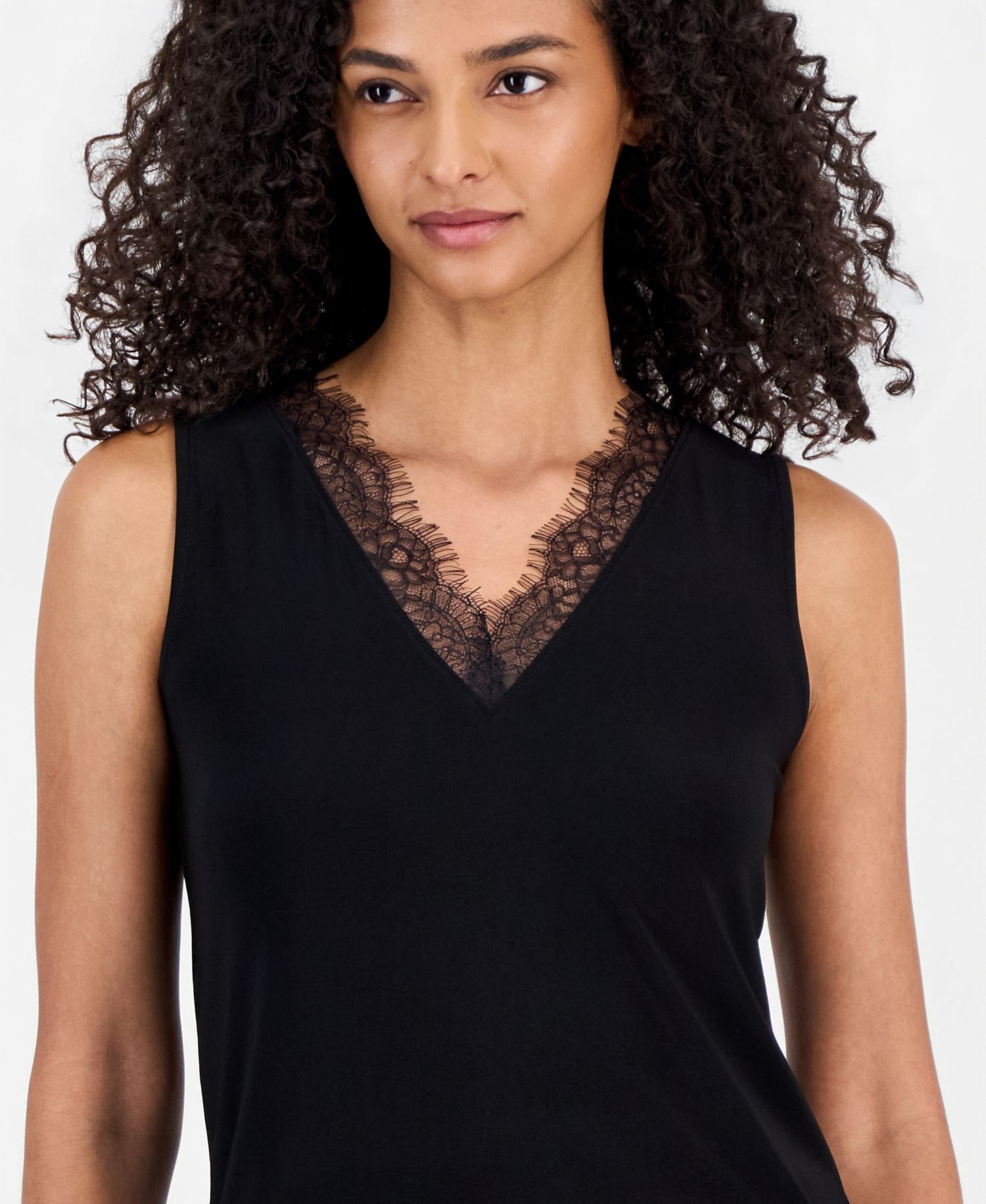 Women's Lace-Trim-V-Neck Tank Top