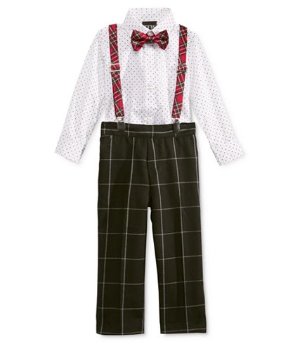 Nautica 4-Pc. Bow Tie, Suspenders, Shirt Bodysuit & Pants Set, Baby Boys (0-24 months)
