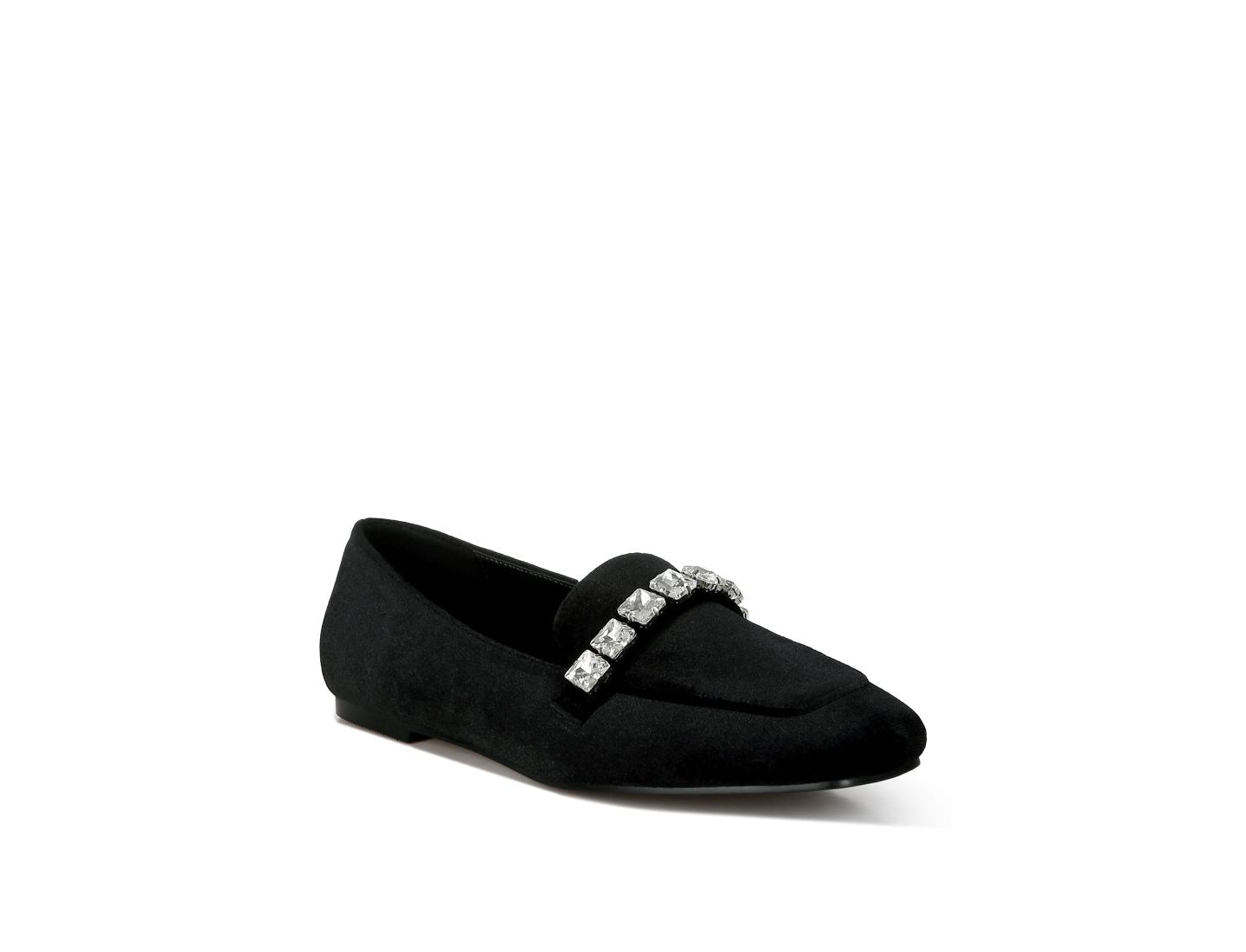 Женские туфли Rag & Co Kyari Velvet Diamante Strap, цвет: Чёрный — фото 4