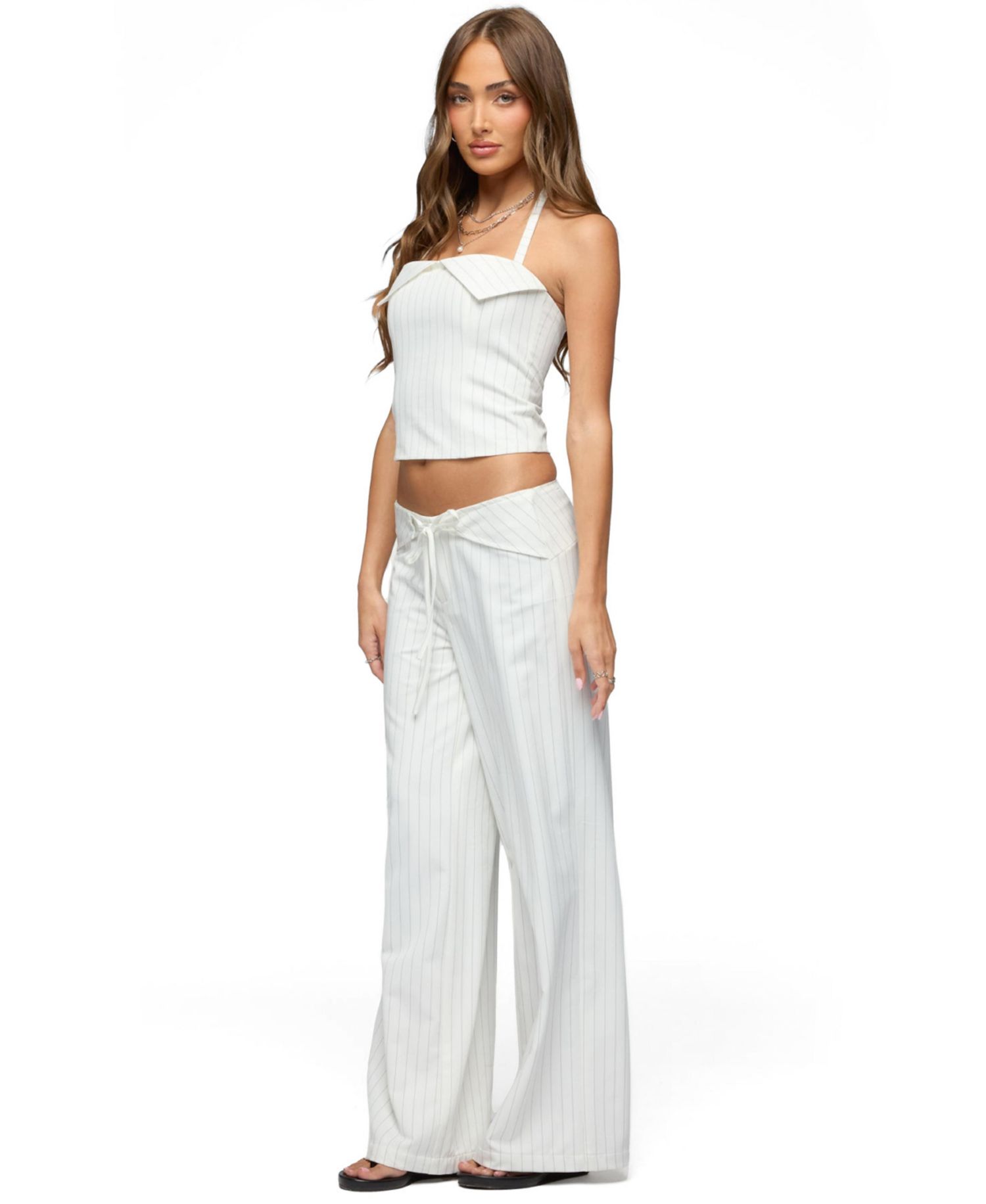 Women's Parker Pinstripe Tie Belt Pants