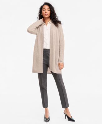 Women's 100% Cashmere Split-Hem Long Cardigan