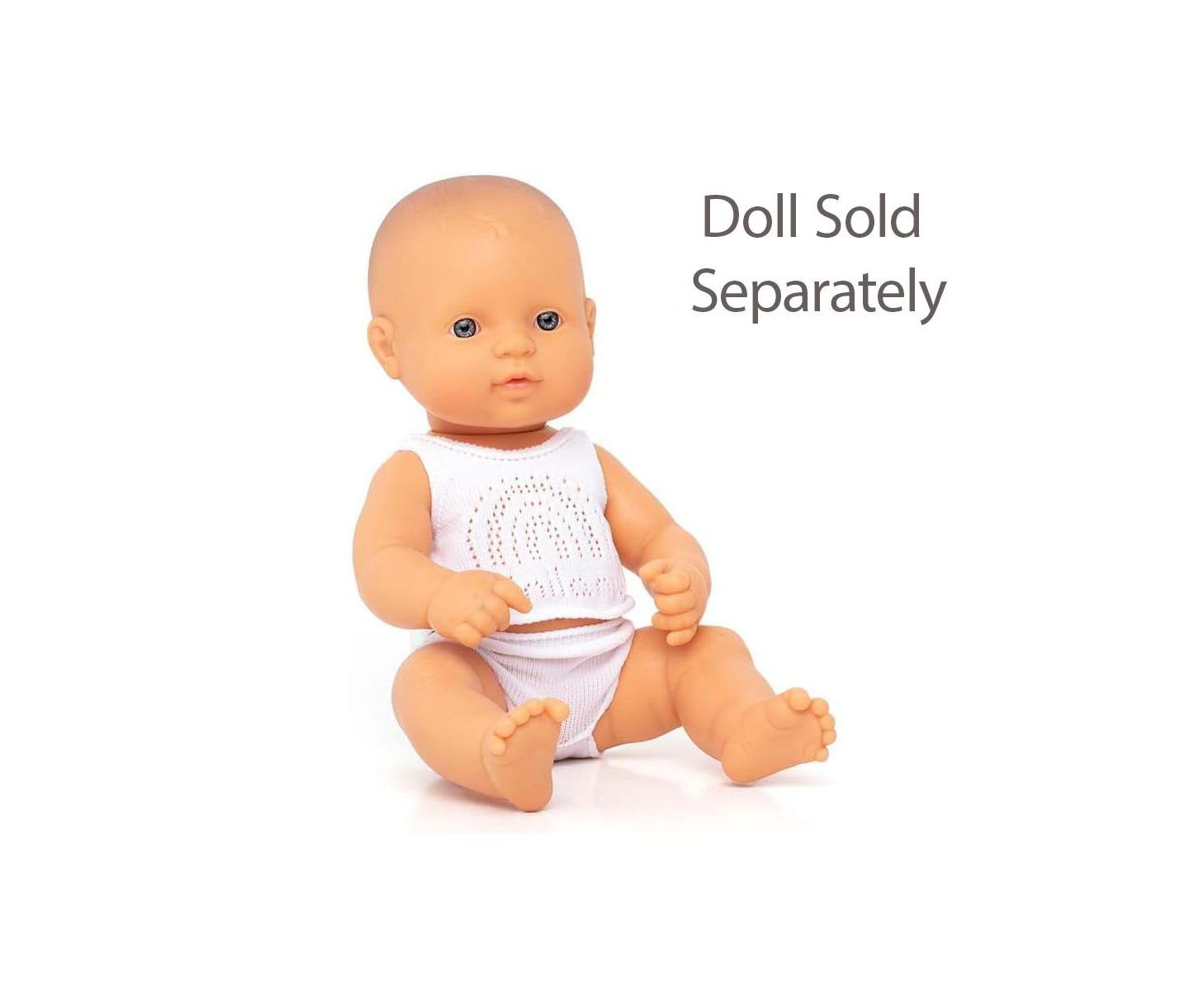 Детские куклы MINILAND 15" Cotton Top and Bottom, 2-Piece Set, Ages 3+, цвет: Белый разноцветный — фото 3