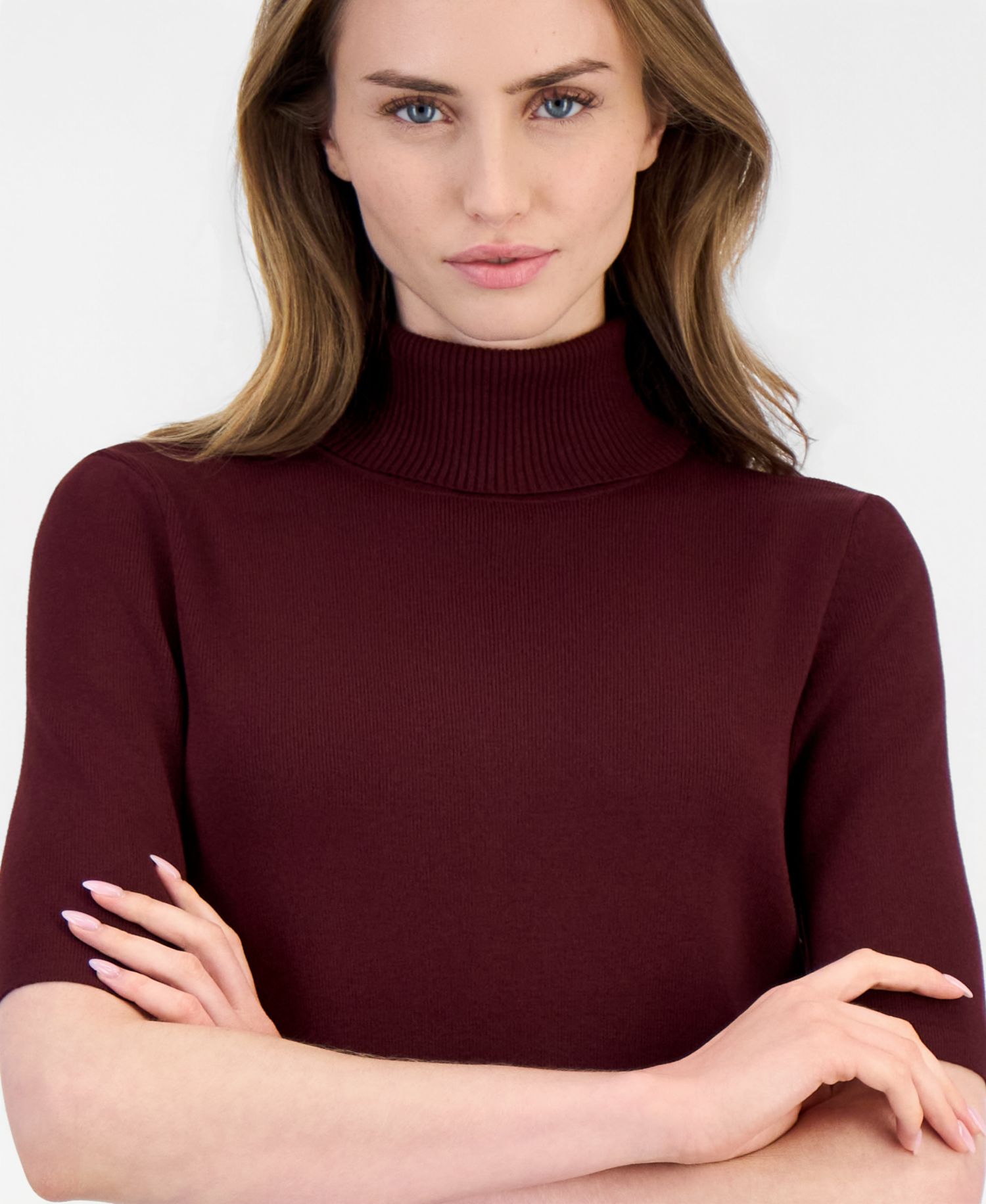 Women's Half-Sleeve Turtleneck Sweater