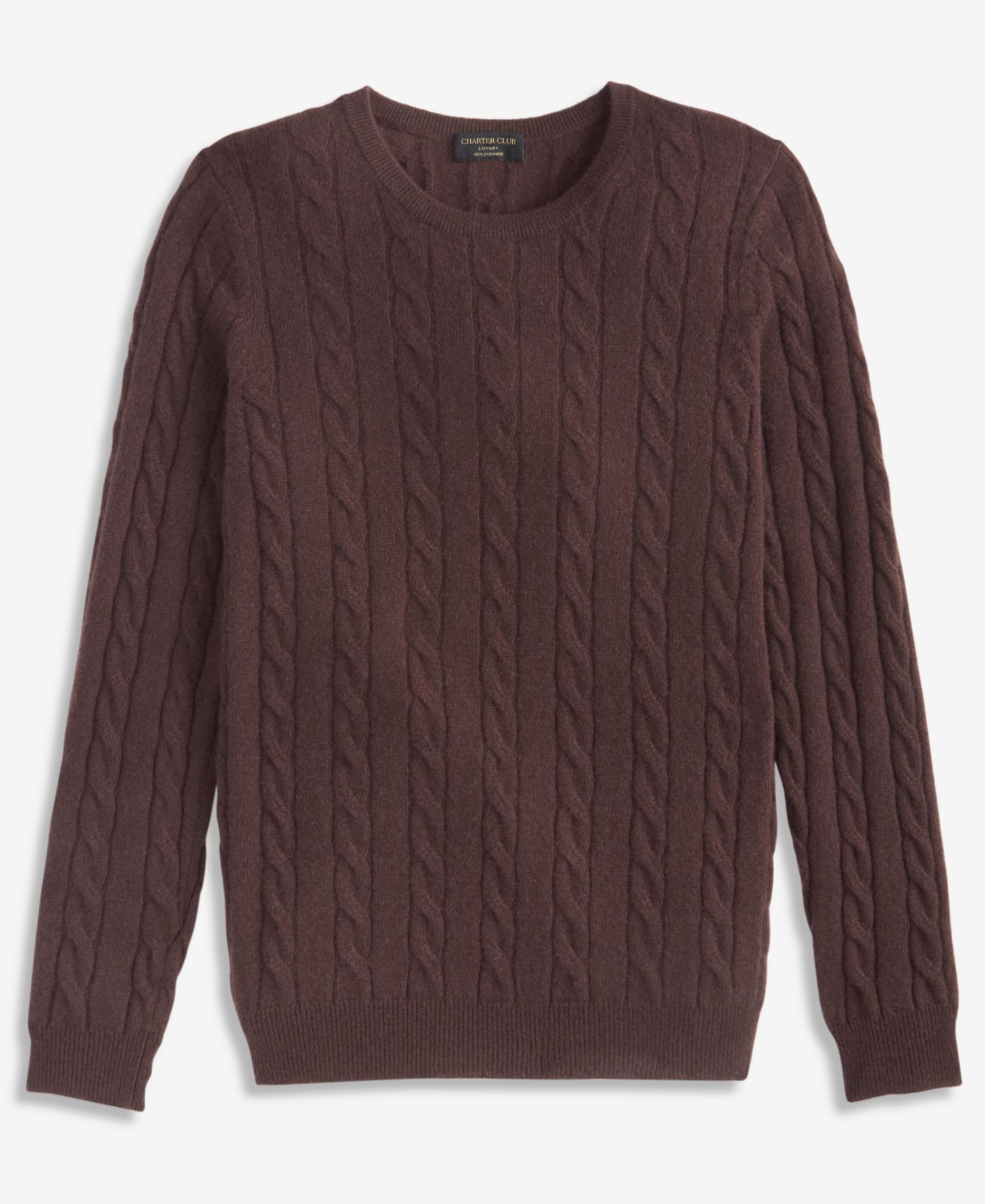 Petite Cable-Knit Crewneck 100% Cashmere Sweater