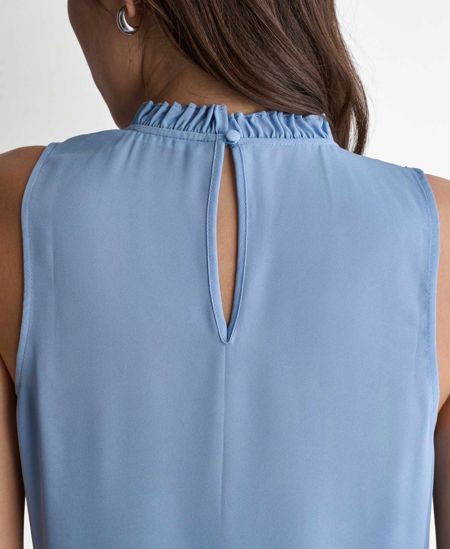 Women's High-Neck Sleeveless Lace Combo Woven Top