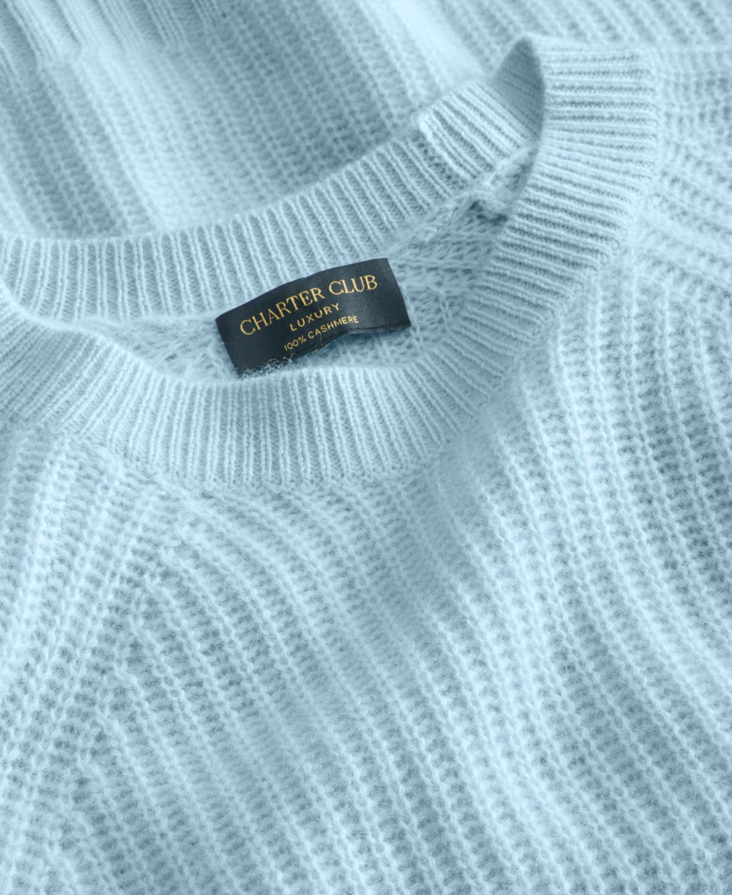 Plus Size 100% Cashmere Shaker Stitch Crewneck Sweater