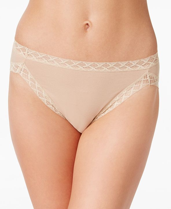 Natori Bliss LaceTrim Cotton FrenchCut Brief Underwear 152058