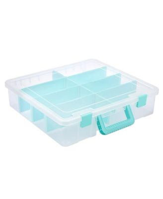 Plastic Storage Box 8 Compartments Adjustable Lid Craft Organizer
