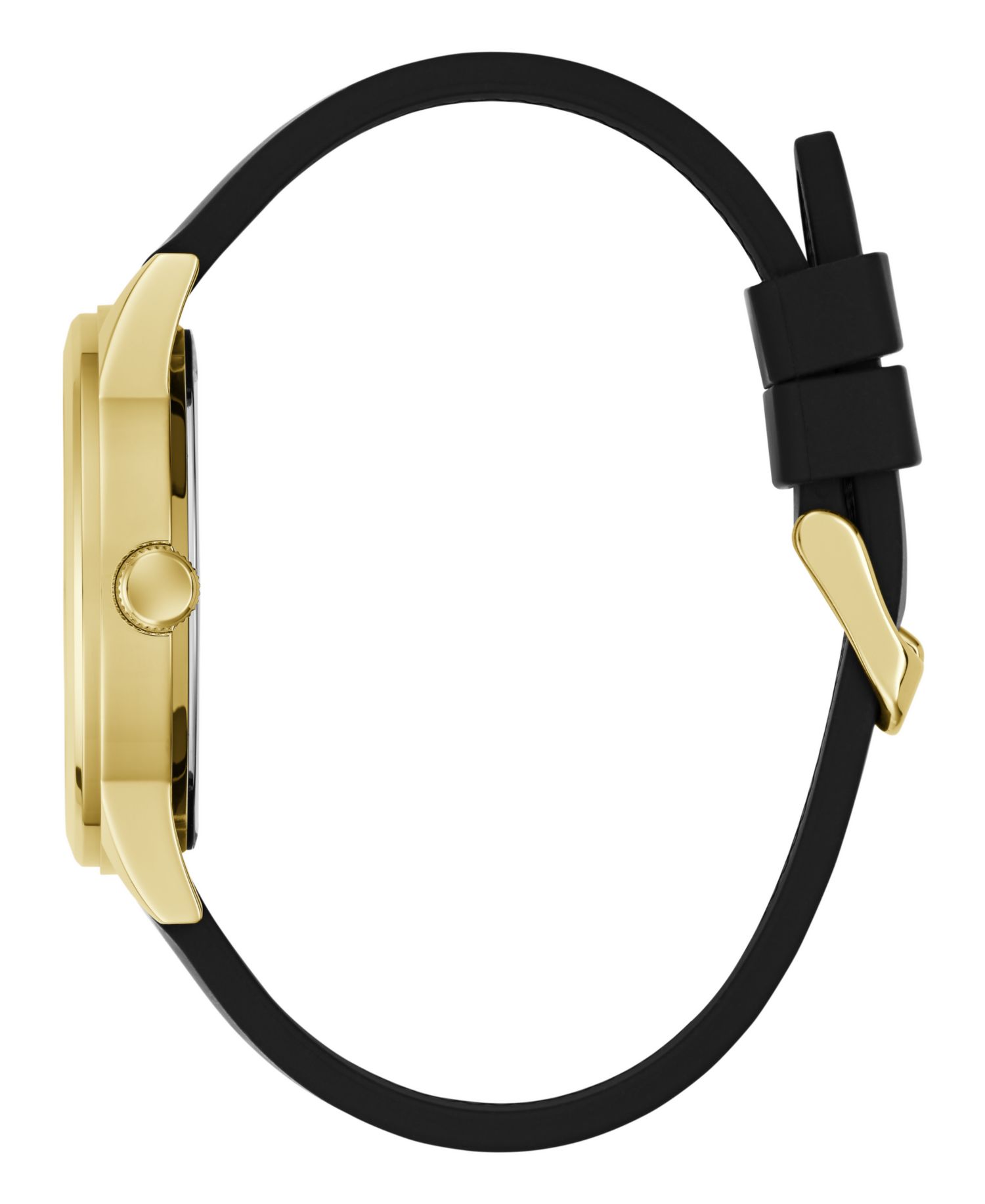 Men's Gold-Tone Silicone Strap Watch 42mm