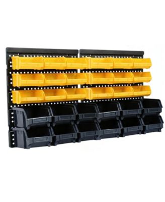 Wall Mounted Tool Organizer Plastic Parts Rack Storage Compartments