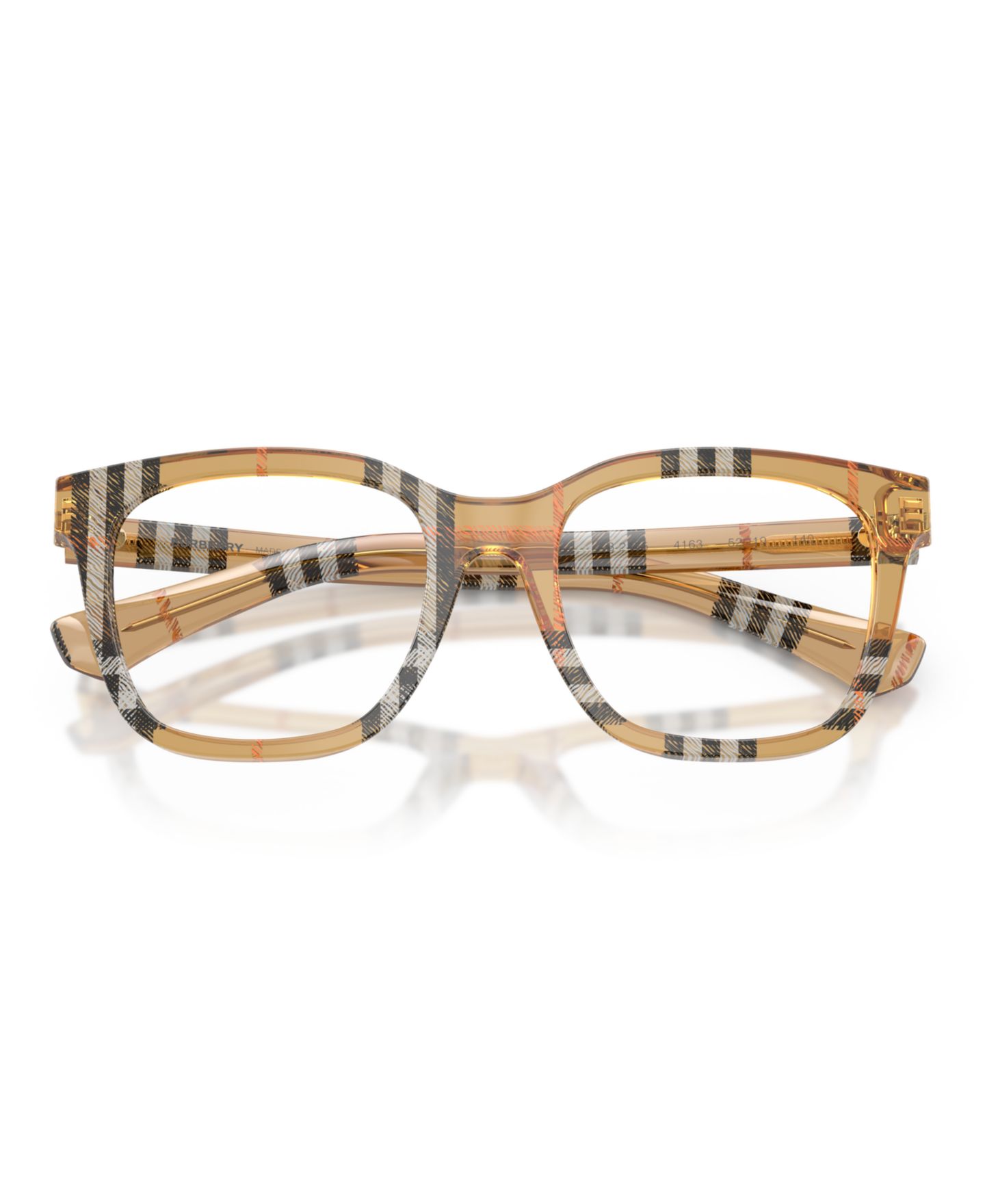 Женские очки Burberry Woman Square Plastic BE2455 Eyeglasses, цвет: Клетчатый песочный — фото 3