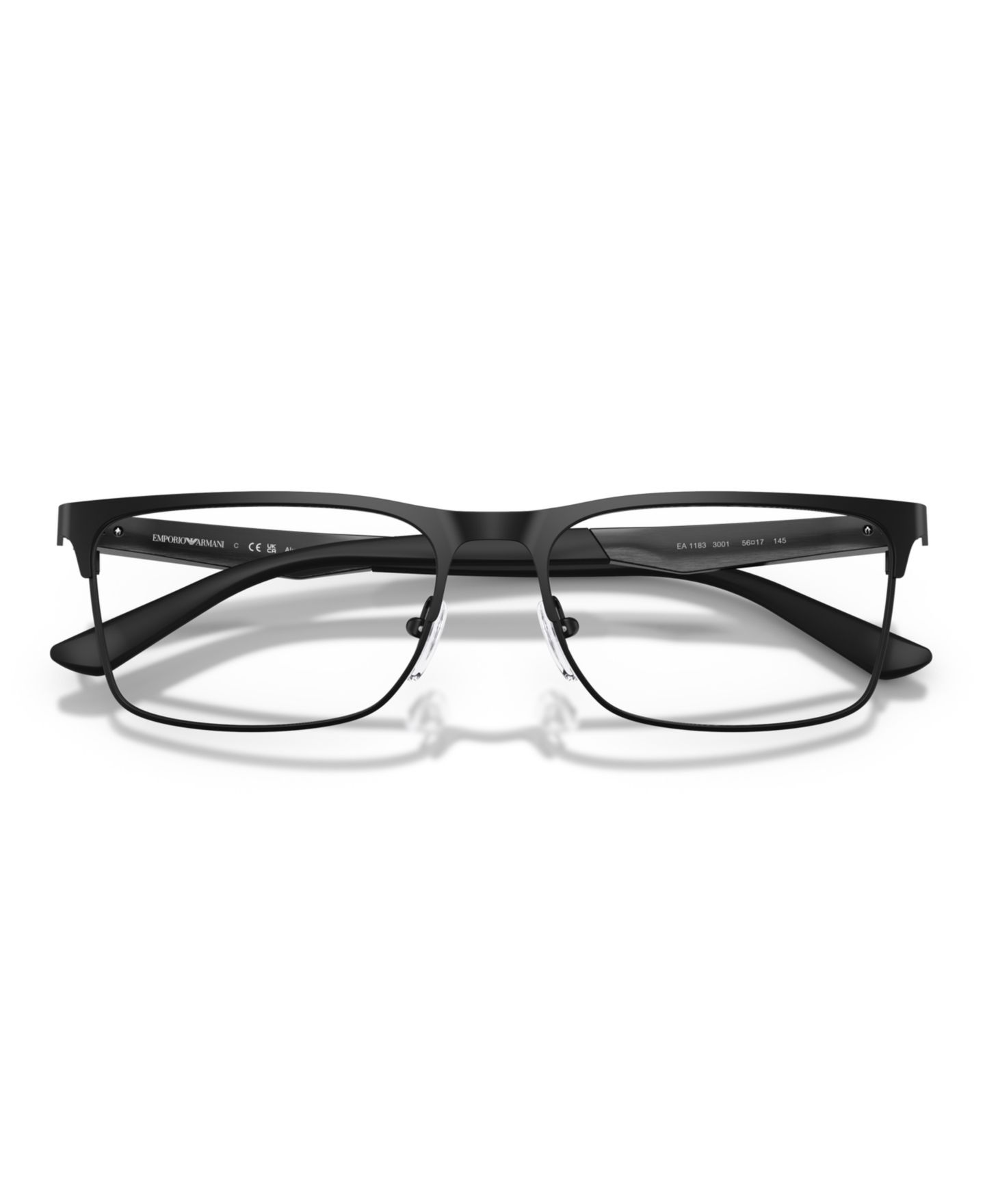 Мужские очки Emporio Armani Man Rectangle Metal EA1183 Eyeglasses, цвет: Матовый чёрный — фото 6