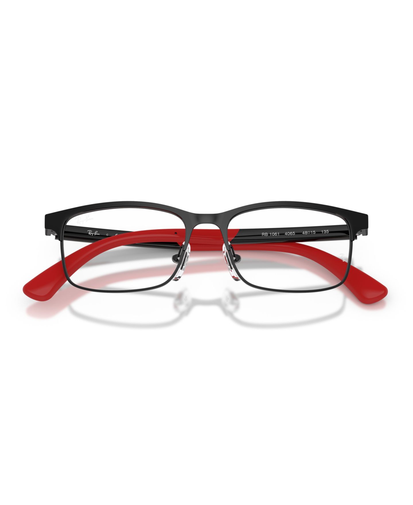 Детские очки Ray-Ban Rectangle Metal RB1061 Eyeglasses (Ages 11-13), цвет: Матовый чёрный — фото 3