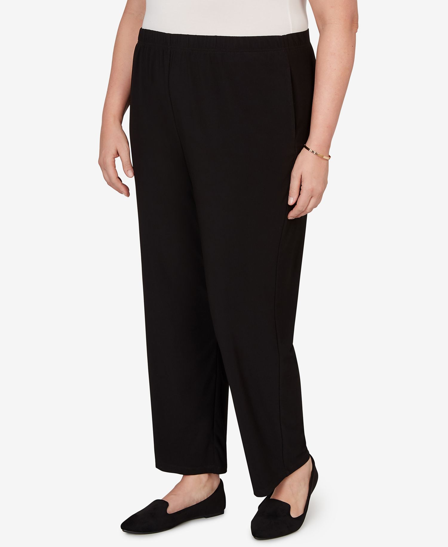 Plus Size Soft Crepe Short Length Pants