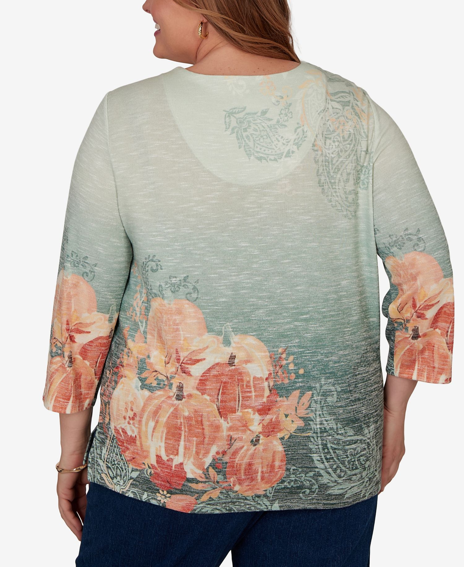 Plus Size Watercolor Pumpkin Patch Top